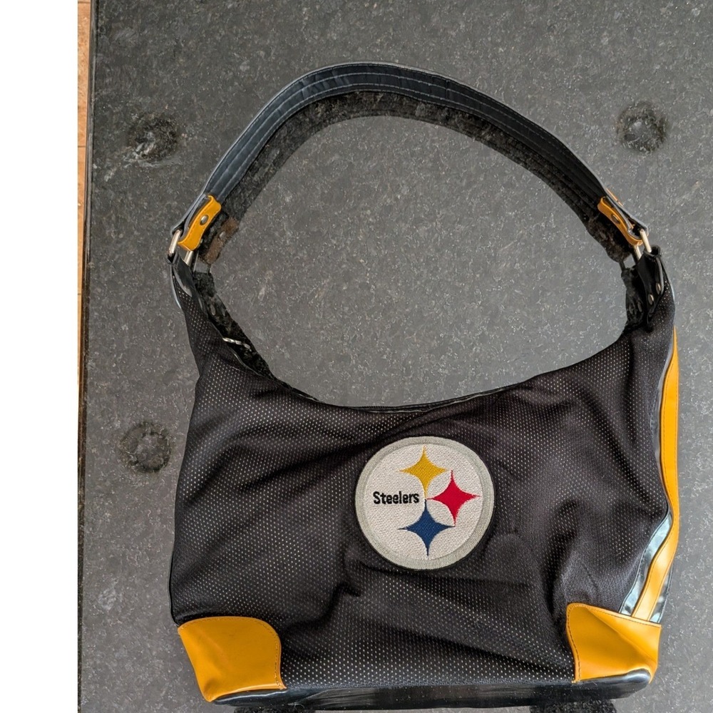 NFL Pittsburgh Steelers‎ Hobo Bag Littleearth Black Yellow Mesh Shoulder Purse